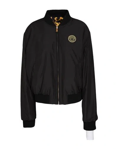 Versace Woman Jacket Black Size 12 Polyester