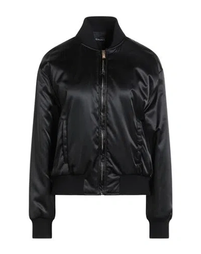 Versace Woman Jacket Black Size 8 Polyamide, Polyester