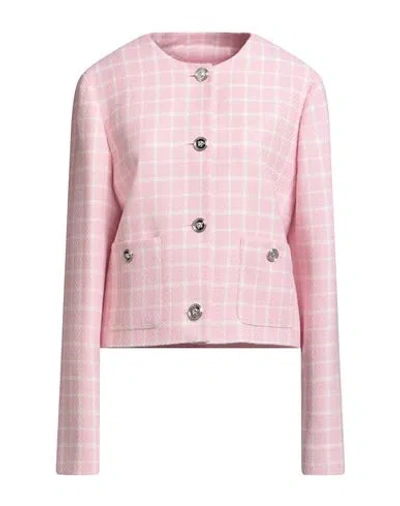 Versace Woman Jacket Pink Size 12 Virgin Wool, Polyamide