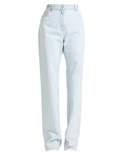 Versace Woman Jeans Blue Size 27 Cotton, Calfskin