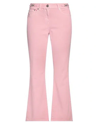 Versace Woman Jeans Pink Size 29 Cotton, Calfskin