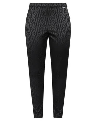 Versace Woman Leggings Black Size 14 Polyamide, Polyester, Elastane