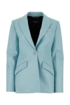 Versace Leather Single Breast Jacket In Blue