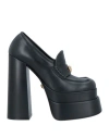 Versace Woman Loafers Black Size 11 Calfskin