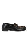 Versace Woman Loafers Black Size 7 Leather In Black
