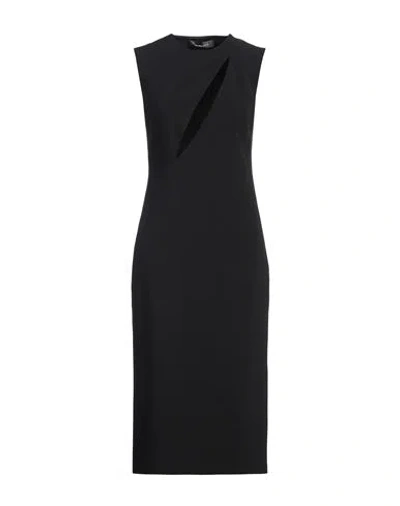 VERSACE VERSACE WOMAN MIDI DRESS BLACK SIZE 10 ACETATE, VISCOSE