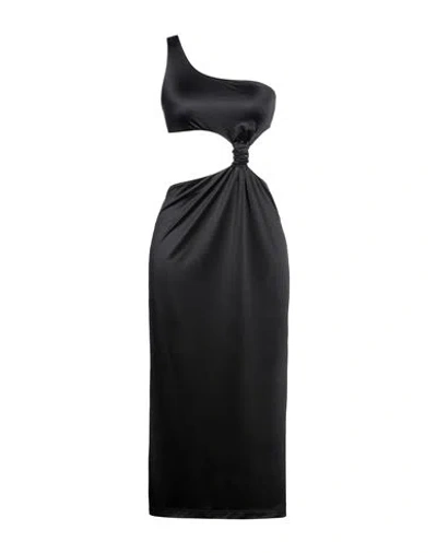 Versace Woman Midi Dress Black Size 10 Polyamide, Elastane
