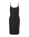 Versace Woman Midi Dress Black Size 10 Viscose, Polyamide, Metallic Polyester, Elastane In Black