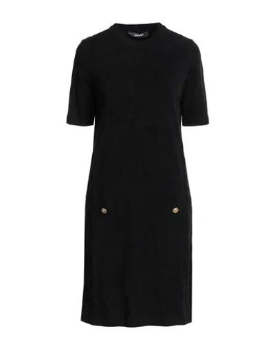 Versace Woman Midi Dress Black Size 16 Viscose, Cotton, Polyester