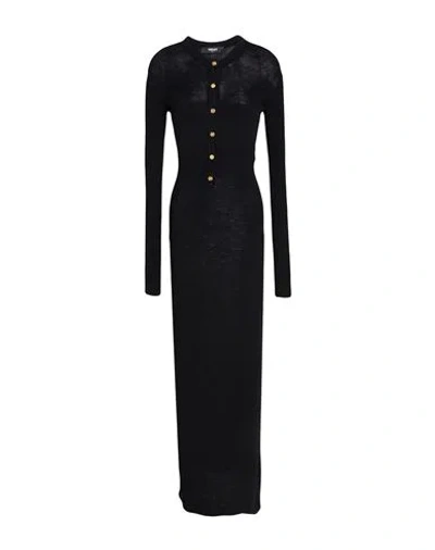 Versace Woman Midi Dress Black Size 6 Virgin Wool, Polyamide, Elastane