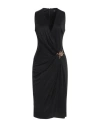 Versace Box-pleat Sleeveless Midi Dress In Black
