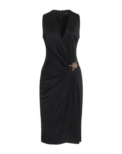 Versace Woman Midi Dress Black Size 4 Viscose