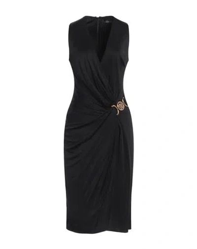 VERSACE VERSACE WOMAN MIDI DRESS BLACK SIZE 6 VISCOSE