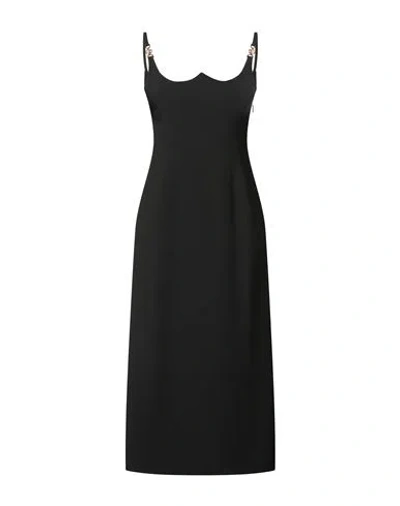 Versace Woman Midi Dress Black Size 8 Acetate, Viscose