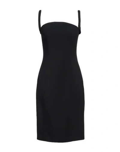 Versace Satin Pencil Midi Dress In Black