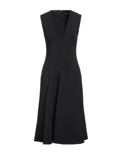 VERSACE VERSACE WOMAN MIDI DRESS BLACK SIZE 8 ACETATE, VISCOSE