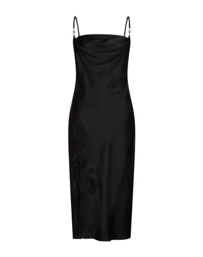 Versace Woman Midi Dress Black Size 8 Acetate, Viscose, Cotton