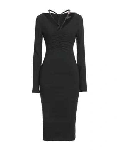 Versace Woman Midi Dress Black Size 8 Viscose, Elastane