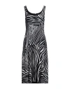 Versace Woman Midi Dress Black Size 8 Viscose, Polyester In Black