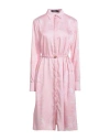 Versace Woman Midi Dress Light Pink Size 12 Polyester, Calfskin In Pink