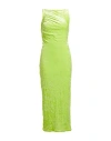 Versace Woman Midi Dress Lime Green Size 12 Polyester, Elastane In Green