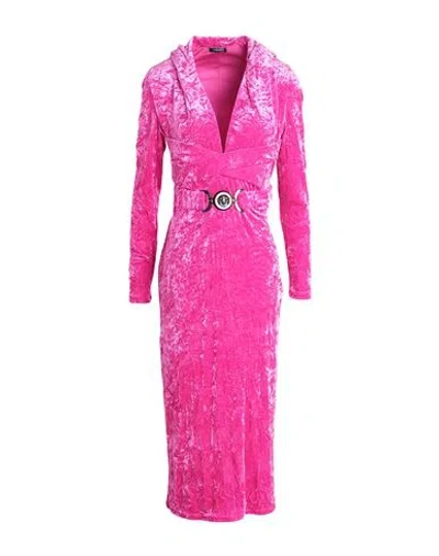 Versace Woman Midi Dress Magenta Size 4 Polyester, Elastane