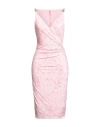 Versace Woman Midi Dress Pink Size 10 Polyester, Elastane In Pink