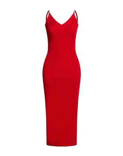 Versace Woman Midi Dress Red Size 6 Viscose, Polyester