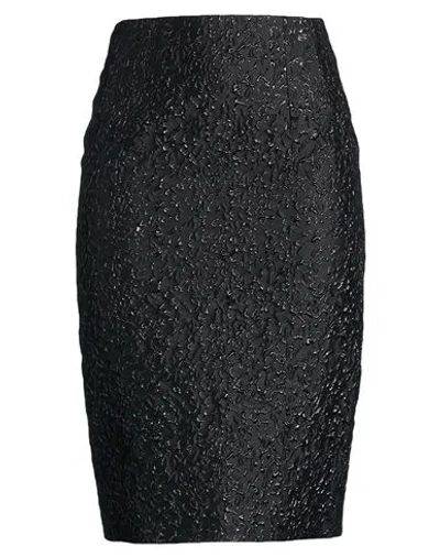 Versace Woman Midi Skirt Black Size 12 Polyester, Metallic Polyester, Silk, Polyamide