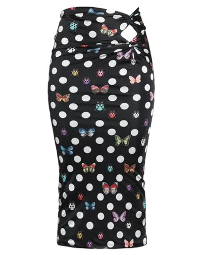 Versace Woman Midi Skirt Black Size 2 Viscose