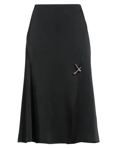 Versace Woman Midi Skirt Black Size 6 Acetate, Viscose