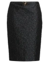Versace Woman Midi Skirt Black Size 6 Polyester, Metallic Polyester, Silk, Polyamide In Black
