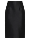 Versace Woman Midi Skirt Black Size 8 Wool, Silk In Black