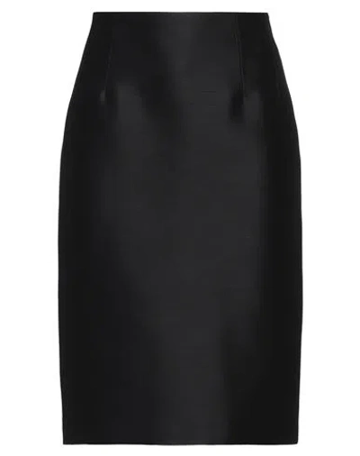 Versace Woman Midi Skirt Black Size 6 Wool, Silk