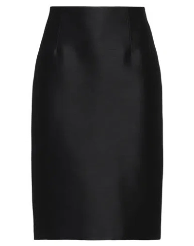 Versace Woman Midi Skirt Black Size 8 Wool, Silk