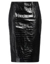 VERSACE VERSACE WOMAN MIDI SKIRT BLACK SIZE 8 CALFSKIN