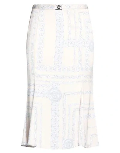 Versace Woman Midi Skirt Blush Size 2 Polyester In White