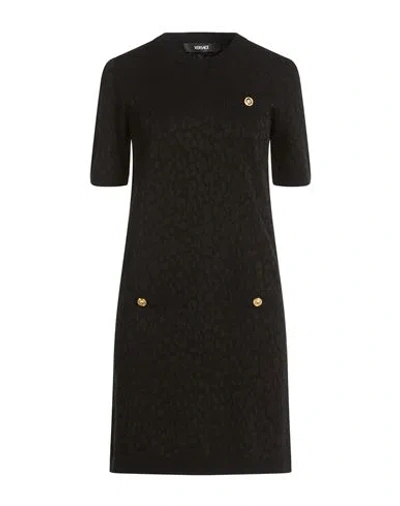 Versace Woman Mini Dress Black Size 12 Cotton, Viscose, Polyester