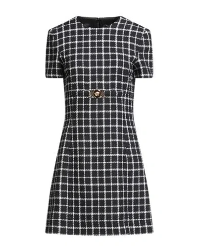 Versace Woman Mini Dress Black Size 14 Virgin Wool, Polyamide