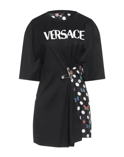 Versace Woman Mini Dress Black Size 4 Cotton, Silk