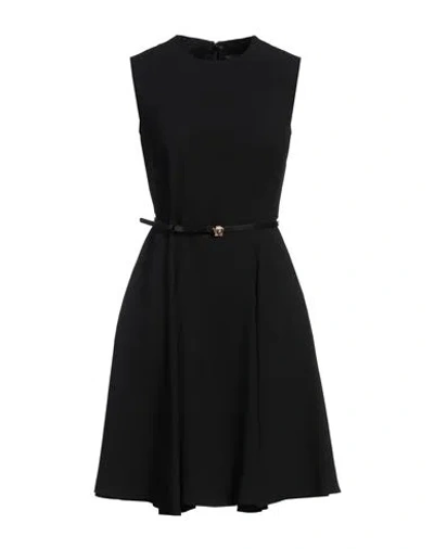 Versace Woman Mini Dress Black Size 6 Acetate, Viscose, Calfskin