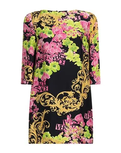 Versace Woman Mini Dress Black Size 14 Acetate, Silk