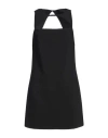 Versace Wool Blend Straight Mini Dress With Cut-out In Black