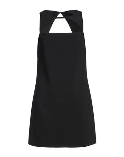 VERSACE VERSACE WOMAN MINI DRESS BLACK SIZE 8 POLYESTER, VIRGIN WOOL, ELASTANE, POLYAMIDE