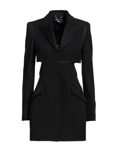 Versace Woman Mini Dress Black Size 6 Virgin Wool, Acetate, Viscose