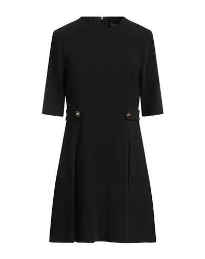 Versace Medusa-pockets Short-sleeve Wool-cashmere Mini Dress In Black