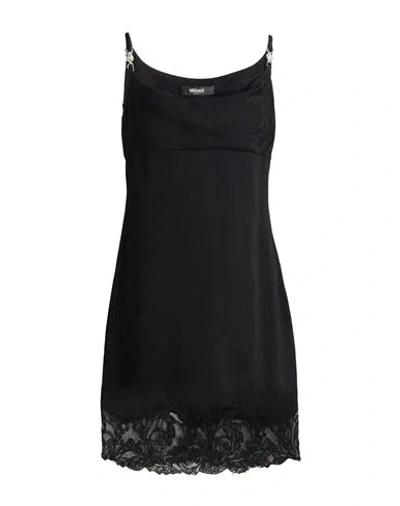 Versace Woman Mini Dress Black Size 8 Acetate, Viscose