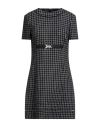 Versace Woman Mini Dress Black Size 8 Virgin Wool, Polyamide In Black