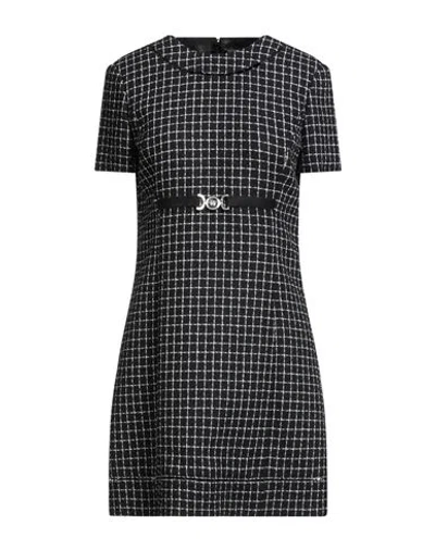 Versace Woman Mini Dress Black Size 8 Virgin Wool, Polyamide