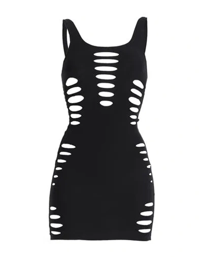 Versace Woman Mini Dress Black Size L/xl Polyamide, Elastane